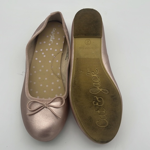 Cat & jack metallic pink balkerina flats sz 2 - Picture 3 of 5
